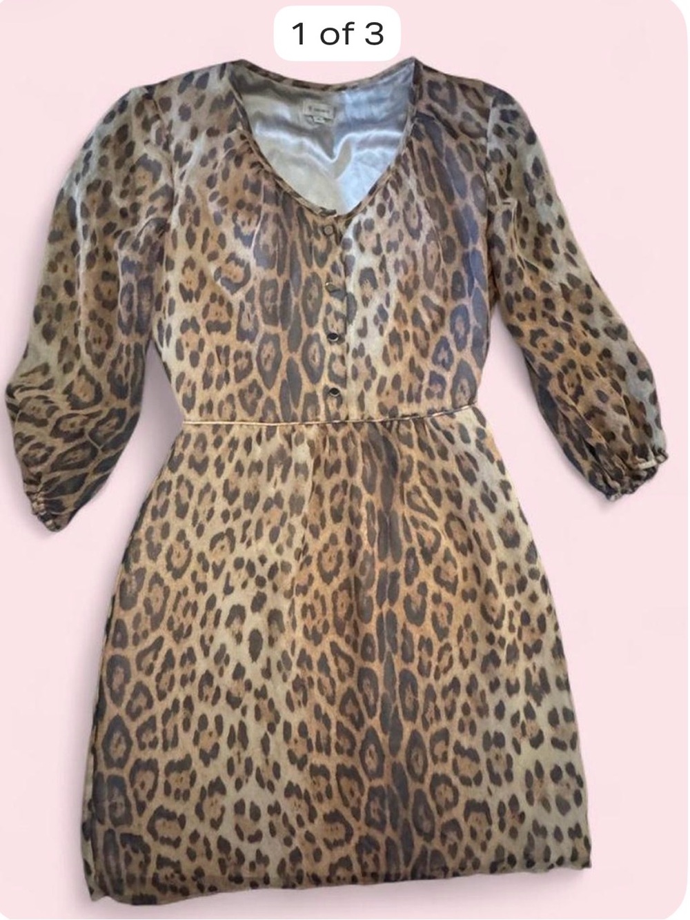 Cremieux Leopard-Print Long Sleeve Dress in Tan and Brown